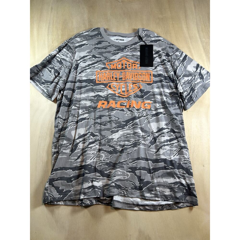 Harley-Davidson Men's 2XL T-Shirt Racing Camouflage Gray NEW